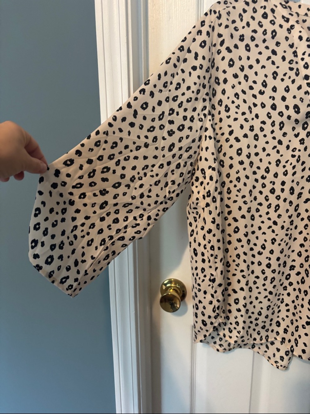 Animal Print Leopard V-Neck Blouse - Women Tops 2X - Picture 4 of 8